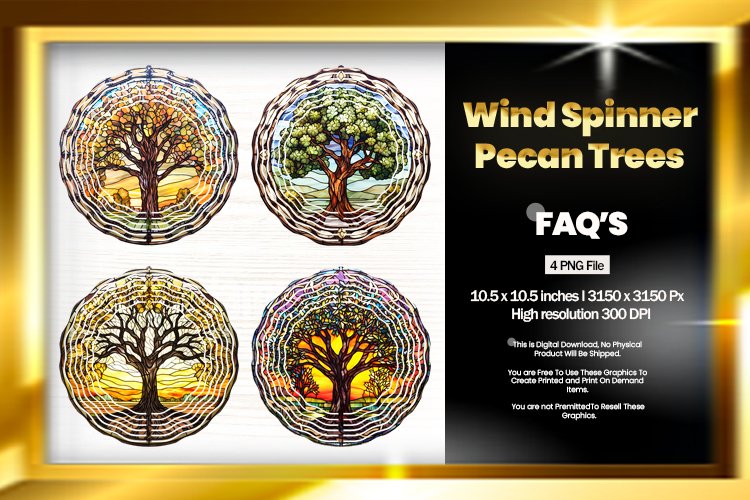 Pecan Trees Wind Spinner Sublimation - 04 Variations example image 1