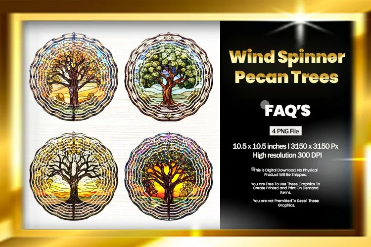 Pecan Trees Wind Spinner Sublimation - 04 Variations