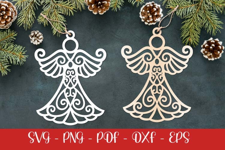 Christmas Angel laser SVG PNG| Christmas ornament