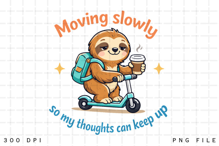 Cute Sloth Moving Slowly Funny Quote example image 1