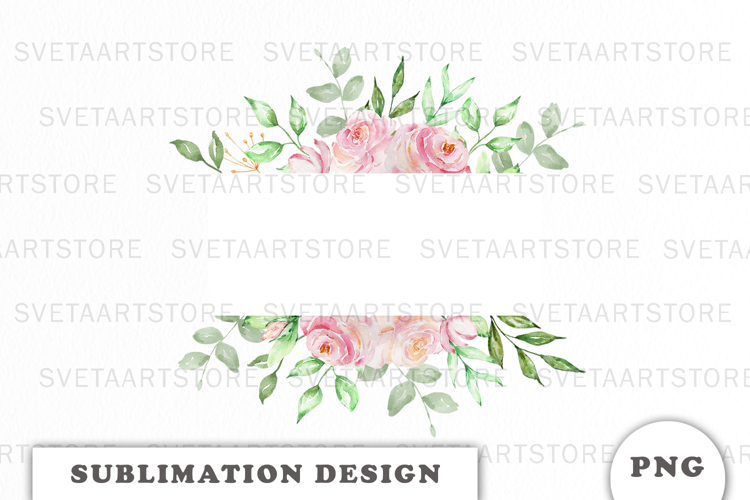 Watercolor Flowers Frame png