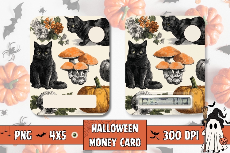 Cartoon Halloween Gift Card, Printable Halloween Money Card