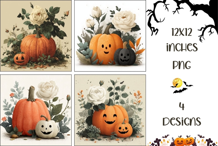 Cartoon Halloween Pumpkins Backgrounds, Kids Halloween Print