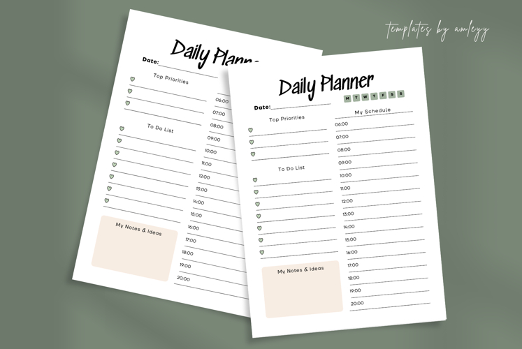Functional Daily Planner Canva Template | Minimalist Product