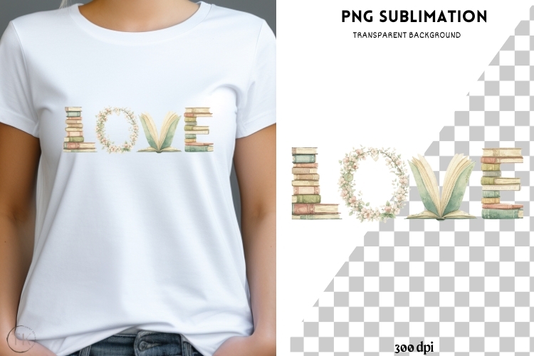Love Books PNG | Vintage Floral Book Lover Design