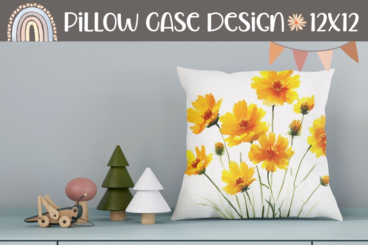Watercolor Flowers Pillow Case, Nature Pillow Design
