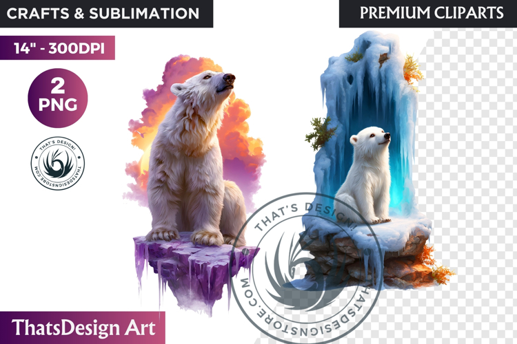Watercolor Polar Bear Arctic Wildlife animal Illustration