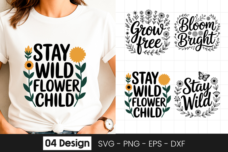Stay Wild Flower Child SVG PNG