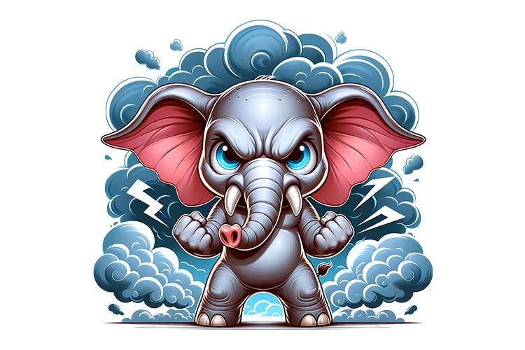 Cute Elephant Clipart Image 6