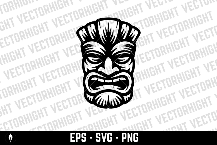 Traditional polynesian tiki idol. Illustration of tribal tik