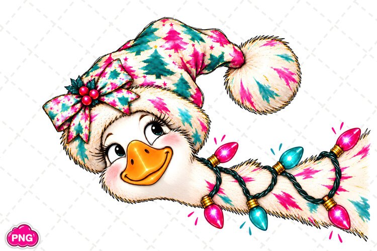 Funny Goose Christmas PNG, Christmas Sublimation PNG example image 1