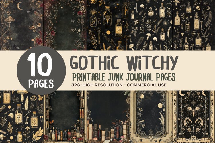 Dark Witch Junk Journal Pages example image 1