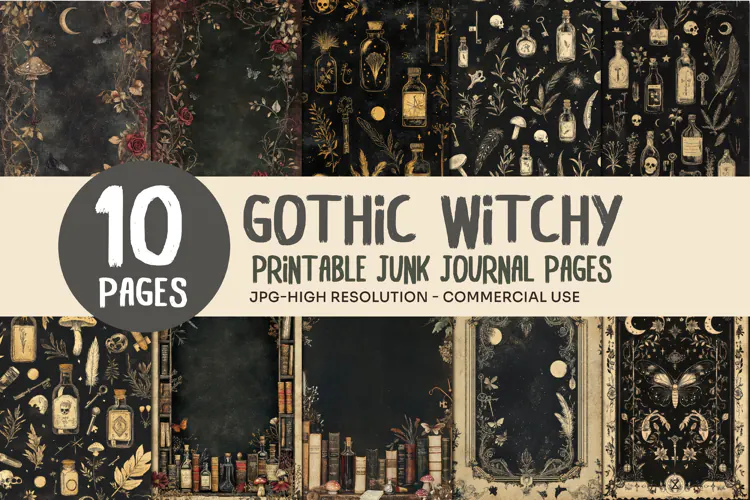 Dark Witch Junk Journal Pages