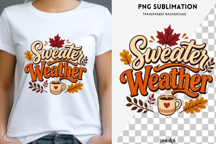Autumn phrase png design for T-shirts example image 1
