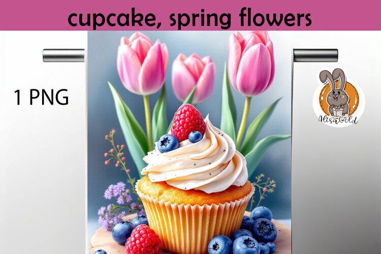 cupcake, spring flowers example image 1