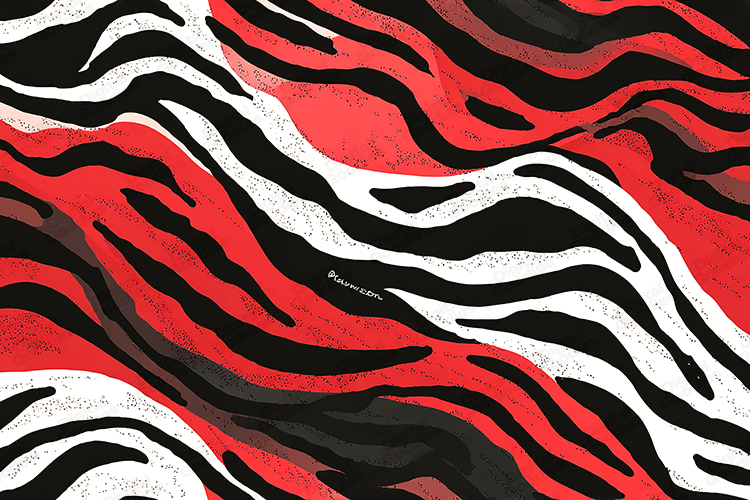 Red Black White Abstract Zebra Pattern Background