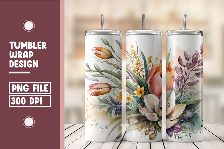 Spring floral tumbler wrap sublimation