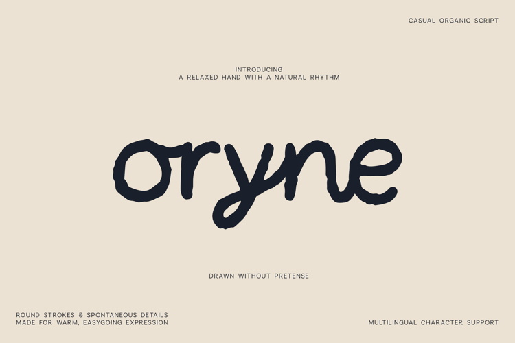 Oryne Organic Handwritten Font
