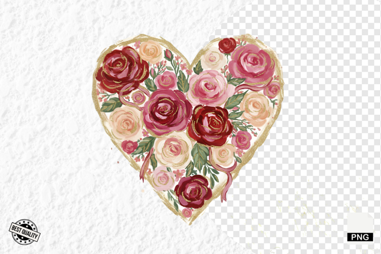 Floral Hearts PNG Clipart