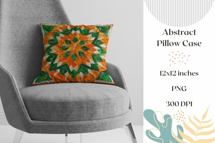 Mandala Pillow Case Design, Geometric Pillow Sublimation PNG