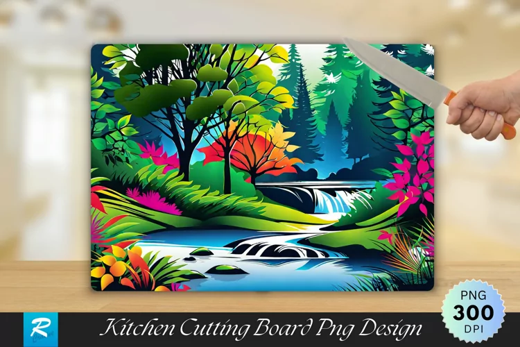 Nature Cutting Board Sublimation Design