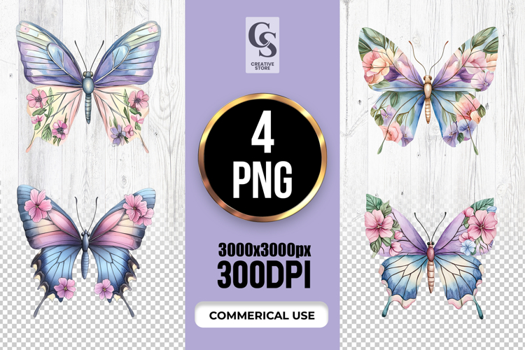 Watercolor Butterfly Clipart Image 4