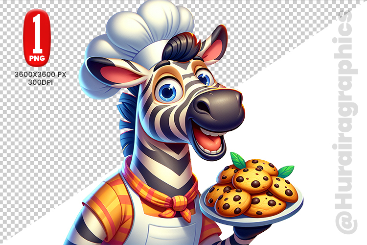 Cute Zebra Clipart - PNG File