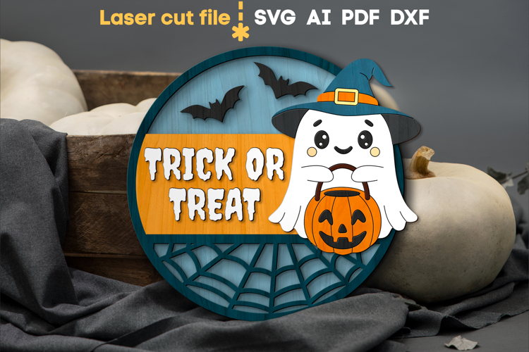 Halloween Ghost SVG laser cut files for Glowforge