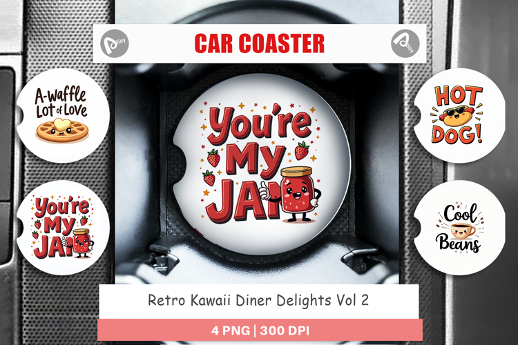 Retro Diner Delights Car Coaster