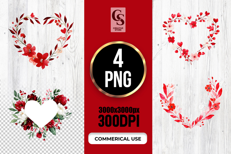 Red Flower Clipart Image 20