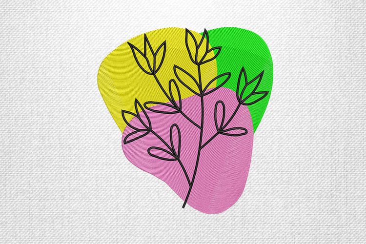 Modern Abstract Leaf Embroidery Design File