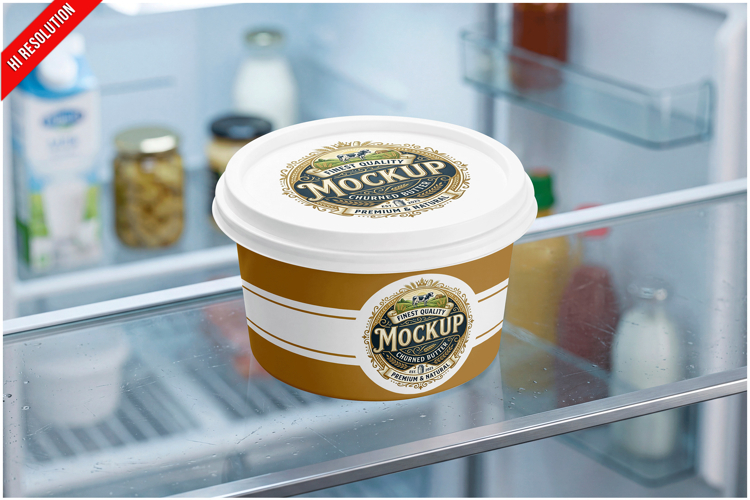 Plastic Butter Tub Mockup