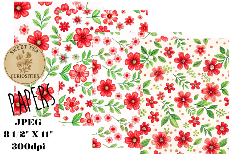 Shabby Chic, Flowers, Papers, Junk Journal