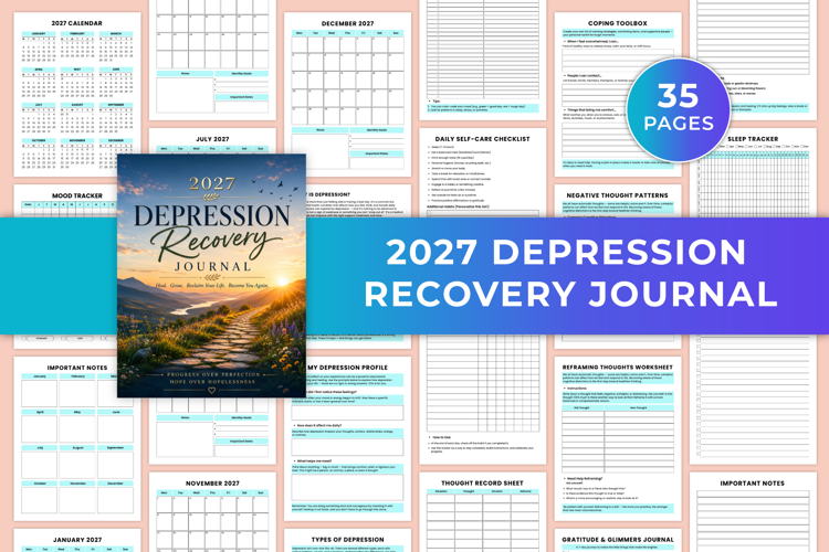 2027 Depression Recovery Journal | Mental Wellness & HealinG