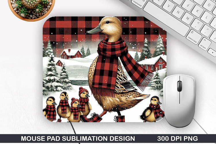 Ducks Mouse Pad Sublimation, Christmas Mouse Pad PNG