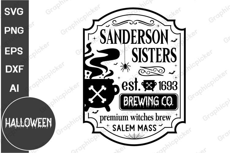 Farmhouse Halloween PNG SVG | Halloween Round Sign SVG