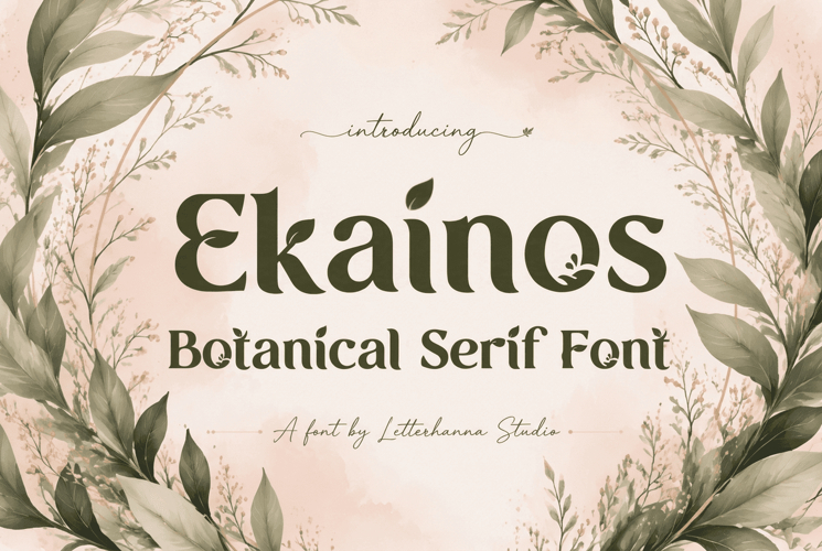 Ekainos Font: Nature-Inspired Botanical Serif Font