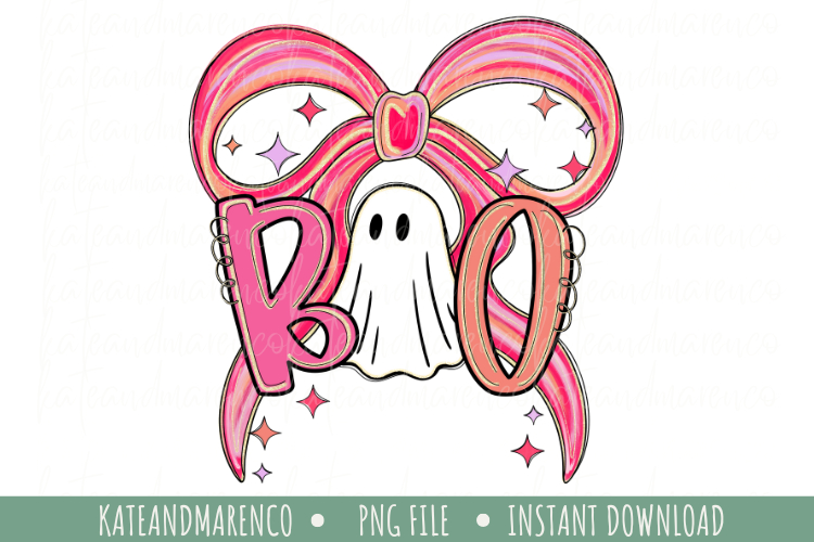 Halloween Coquette PNG | Boo PNG | Preppy Fall Ghost PNG