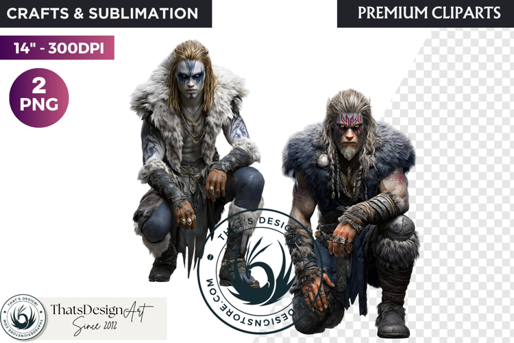 Viking Mythology Giants Clipart, Norse Jotuns gods