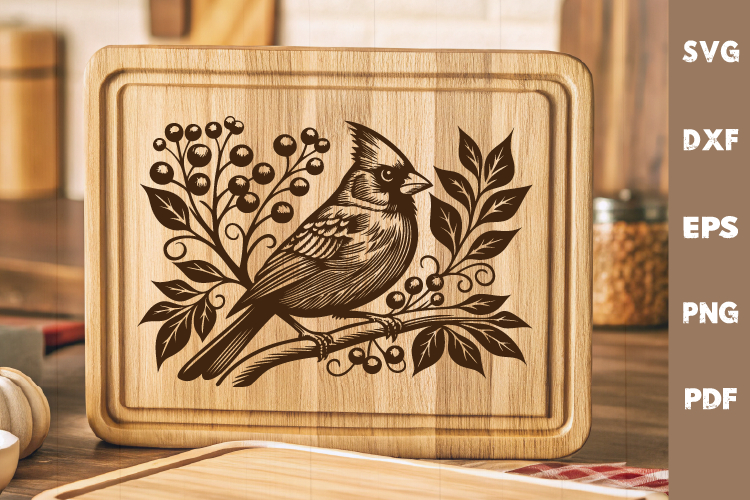 Cardinal Bird laser SVG PNG| Christmas Design