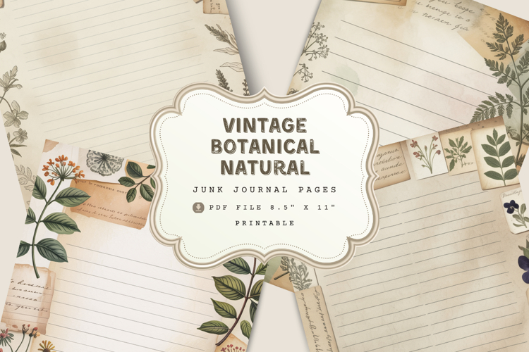 Vintage botanical natural Junk Journals