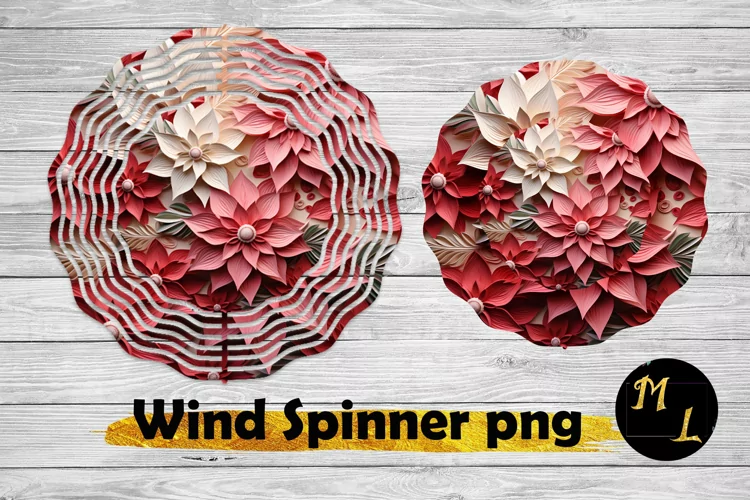 Christmas Wind Spinner design,Poinsettia wind spinner,
