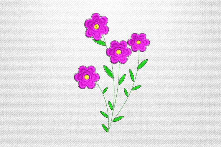 Pink Petal Blossom Embroidery Design