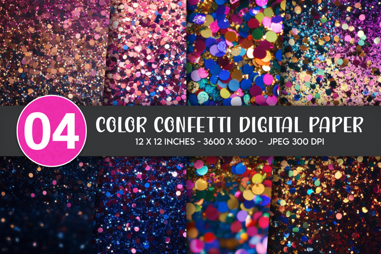 Color Confetti Digital Paper