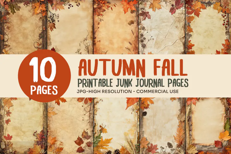 Vintage Autumn Junk Journal Pages