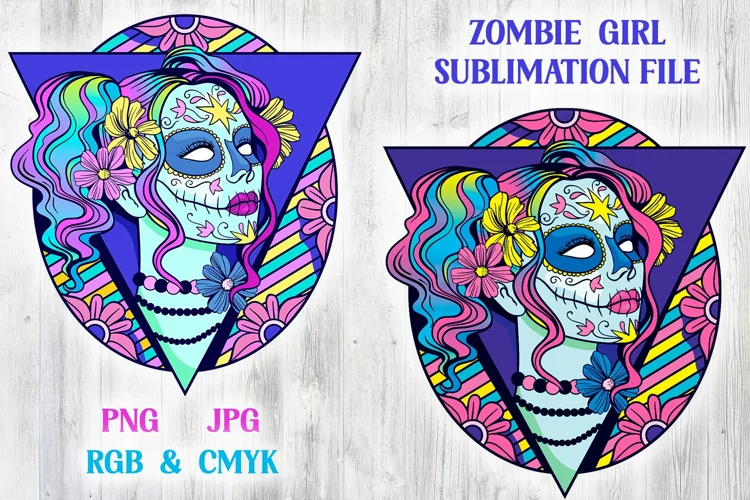 Floral Zombie Girl | Sublimation File