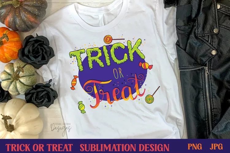 Halloween Trick or Treat Sublimation Design