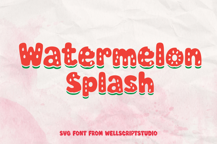 Watermelon Splash - SVG Font example image 1