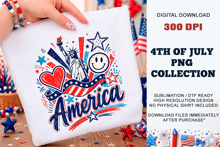 Cool Liberty Girl PNG | Trendy Patriotic Sublimation