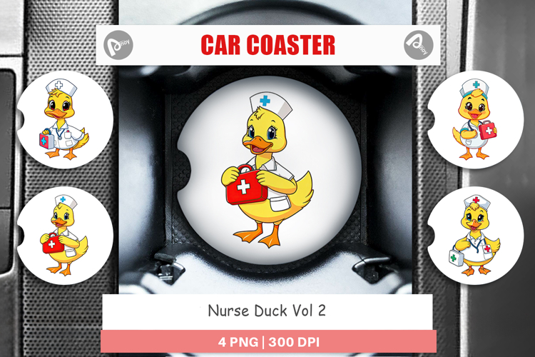 Car Coaster Nurse Duck